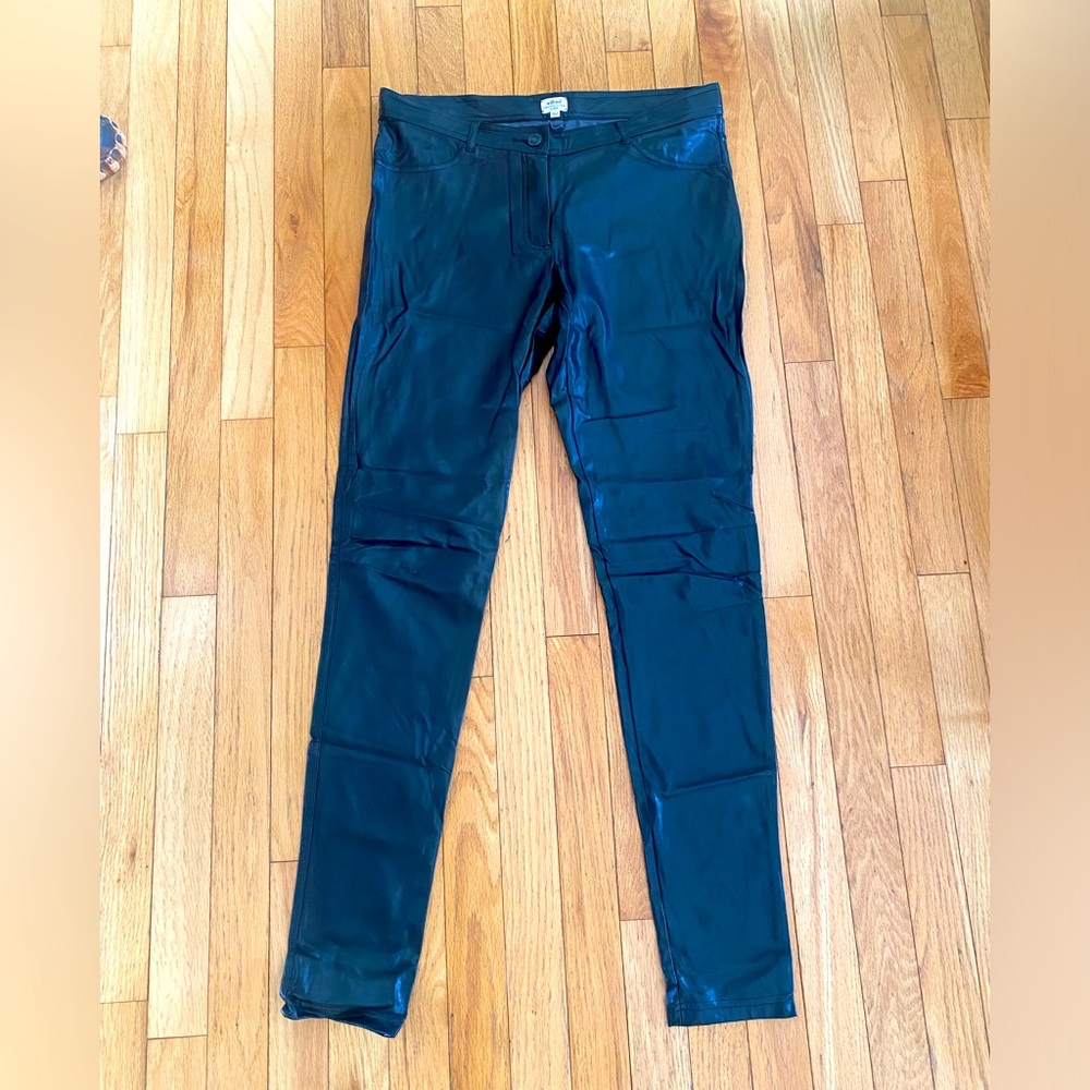 Vintage 90s style Aritzia Wilfred Black Faux Leather Leggings pants boho grunge